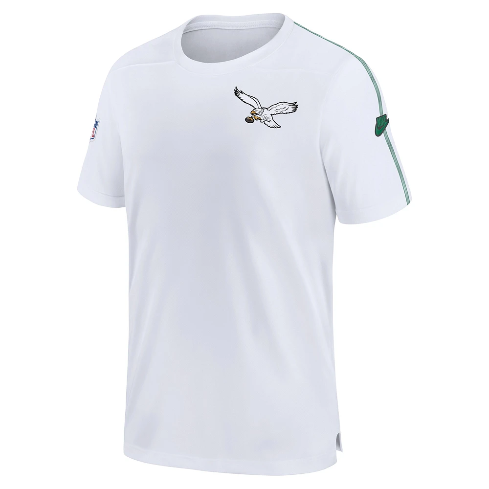 Men's Nike White Philadelphia Eagles Sideline Alternate Logo Coach Performance Top