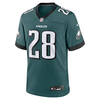 Maillot de match Nike Will Shipley pour homme, vert nuit, Philadelphia Eagles