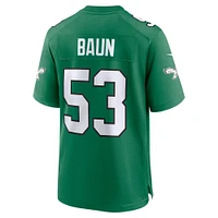 Maillot de match alternatif Nike Zack Baun Kelly vert des Philadelphia Eagles pour homme