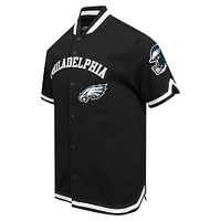 Veste d'échauffement classique à manches courtes et bouton-pression Pro Standard pour hommes, noire, des Eagles de Philadelphie