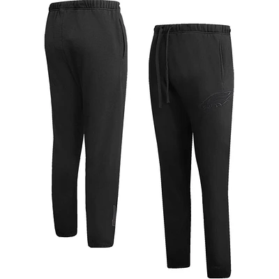 Pantalon de survêtement en polaire neutre Pro Standard noir des Eagles Philadelphie pour hommes