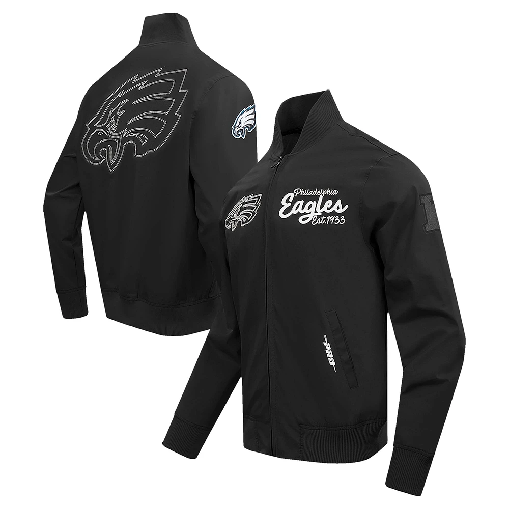 Veste zippée en sergé Paint The City Pro Standard noire pour homme des Philadelphia Eagles