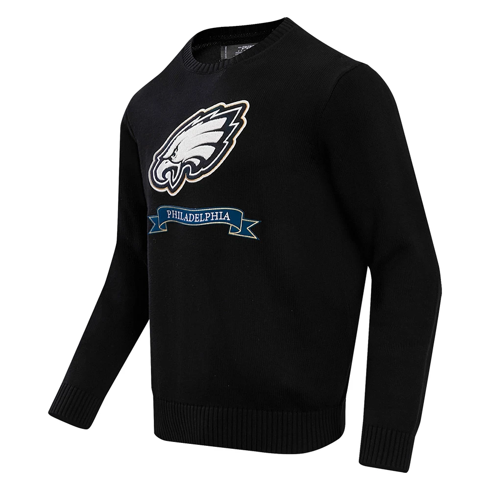 Men's Pro Standard Black Philadelphia Eagles Prep Knit Sweater