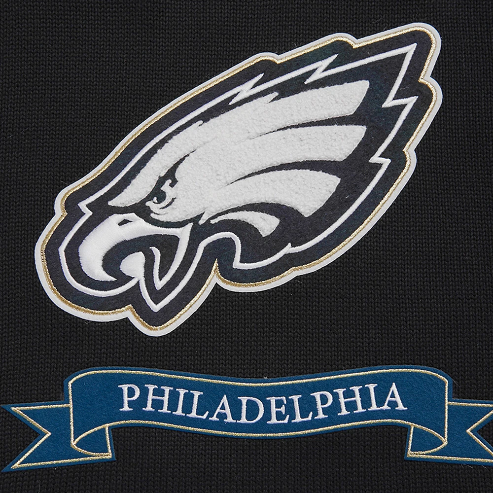 Chandail en tricot de préparation Pro Standard noir des Eagles Philadelphie pour hommes