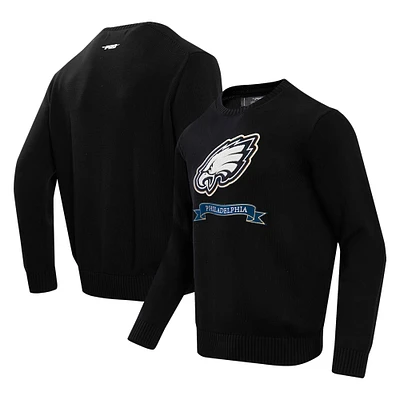 Chandail en tricot de préparation Pro Standard noir des Eagles Philadelphie pour hommes