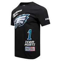 T-shirt noir Pro Standard Jalen Hurts pour hommes des Eagles de Philadelphie Fast Lane avec nom et numéro joueur