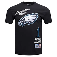 T-shirt noir Pro Standard Jalen Hurts pour hommes des Eagles de Philadelphie Fast Lane avec nom et numéro joueur