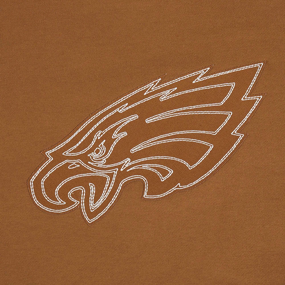 Sweat-shirt ras du cou à enfiler Pro Standard Jalen Hurts Brown pour homme des Philadelphia Eagles