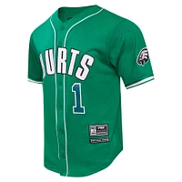 Men's Pro Standard Jalen Hurts Kelly Green Philadelphia Eagles Mesh Button-Up Baseball Jersey