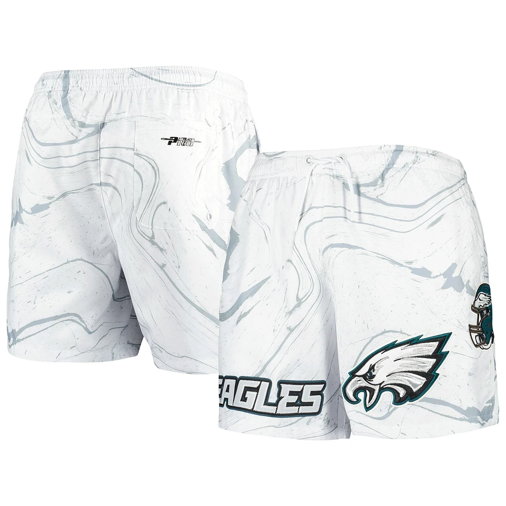 Short blanc à imprimé marbré Pro Standard des Eagles de Philadelphie pour hommes