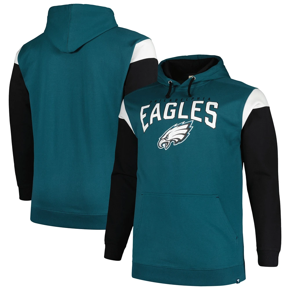 Men's Profile Midnight Green Philadelphia Eagles Big & Tall Trench Battle Pullover Hoodie