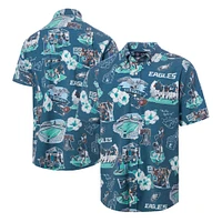 Chemise boutonnée panoramique Reyn Spooner Kelly Green pour homme des Philadelphia Eagles