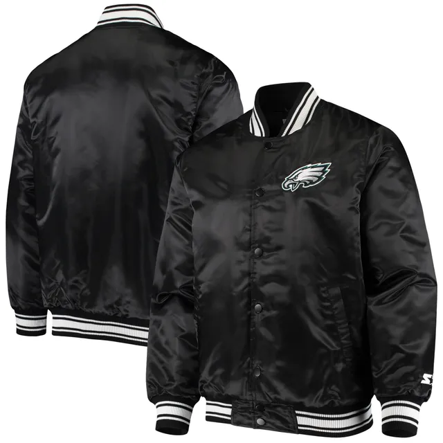 Men's Starter Black Pittsburgh Steelers Varsity Satin Full-Snap Jacket L / Steelers Black