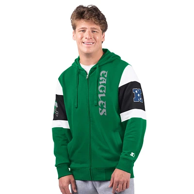 Men's Starter Kelly Green Philadelphia Eagles Extreme Vintage Logo Full-Zip Hoodie