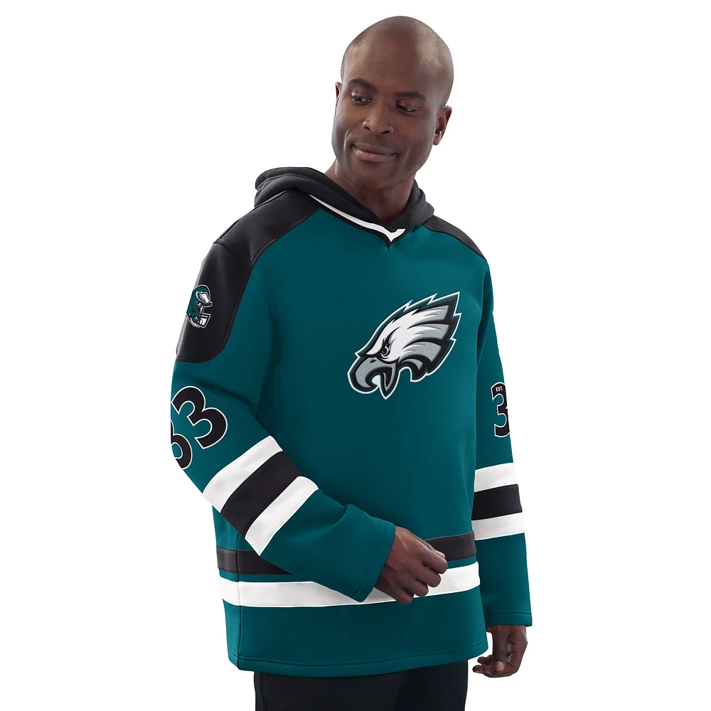 Men's Starter  Midnight Green Philadelphia Eagles Fashion Jersey Hoodie