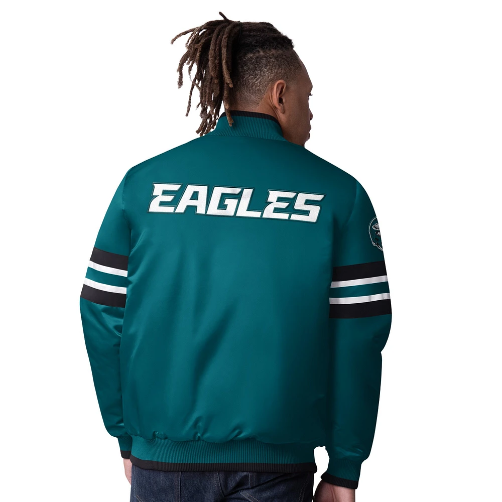 Veste universitaire à boutons-pression Starter Midnight Green Philadelphia Eagles Scout I pour homme