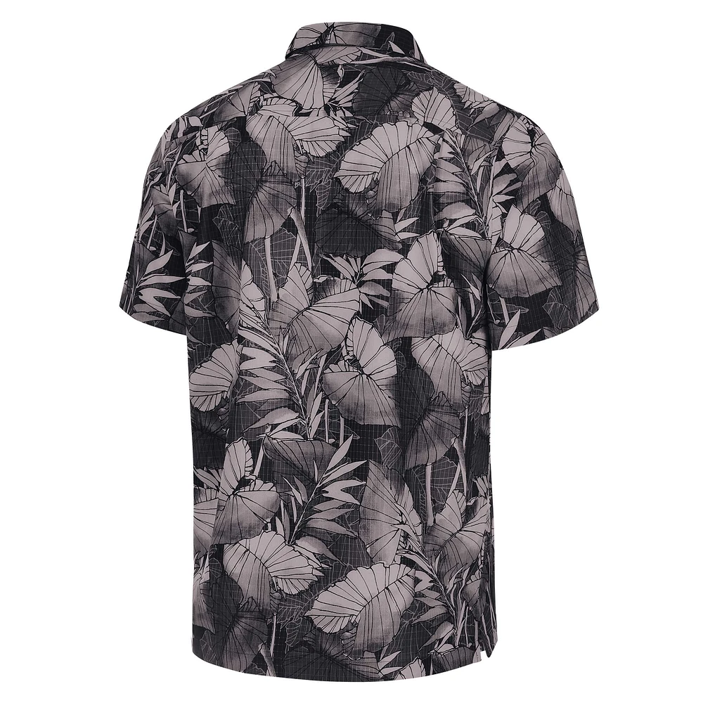 Chemise boutonnée noire pour homme Tommy Bahama Philadelphia Eagles Coast Nuevo Fronds Camp