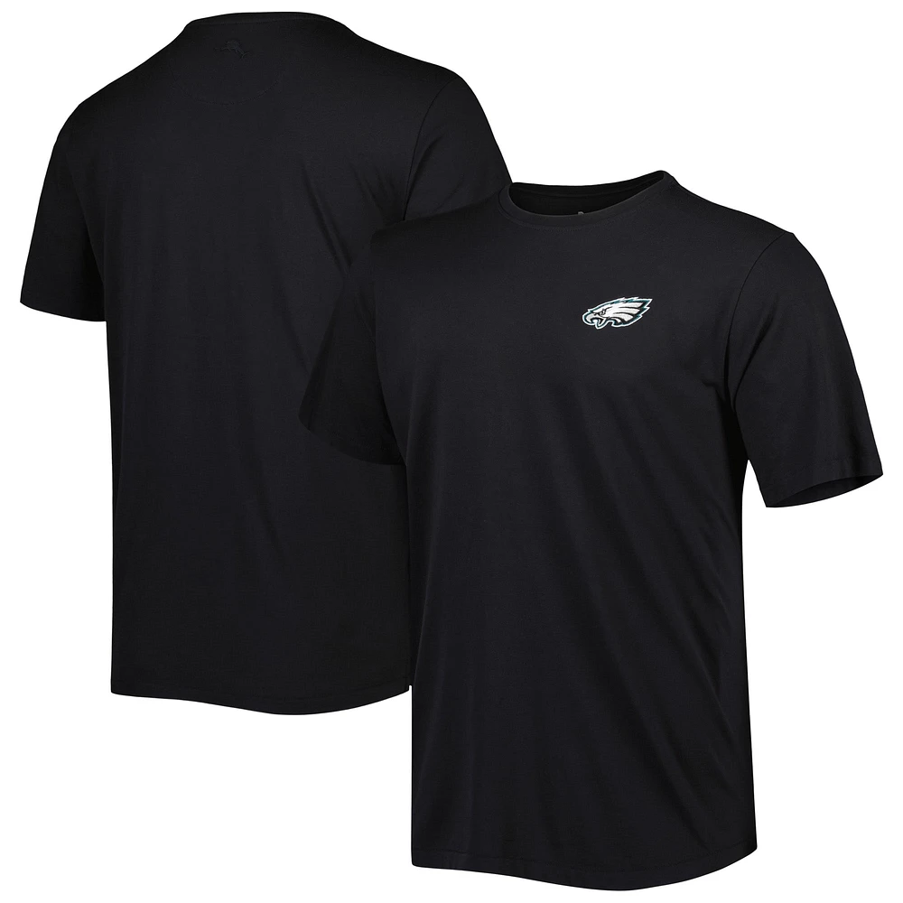 T-shirt Tommy Bahama noir des Eagles de Philadelphie Bali Skyline pour homme