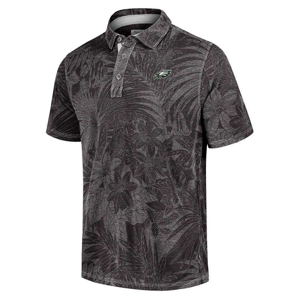 Men's Tommy Bahama Black Philadelphia Eagles Big & Tall Santiago Paradise Polo