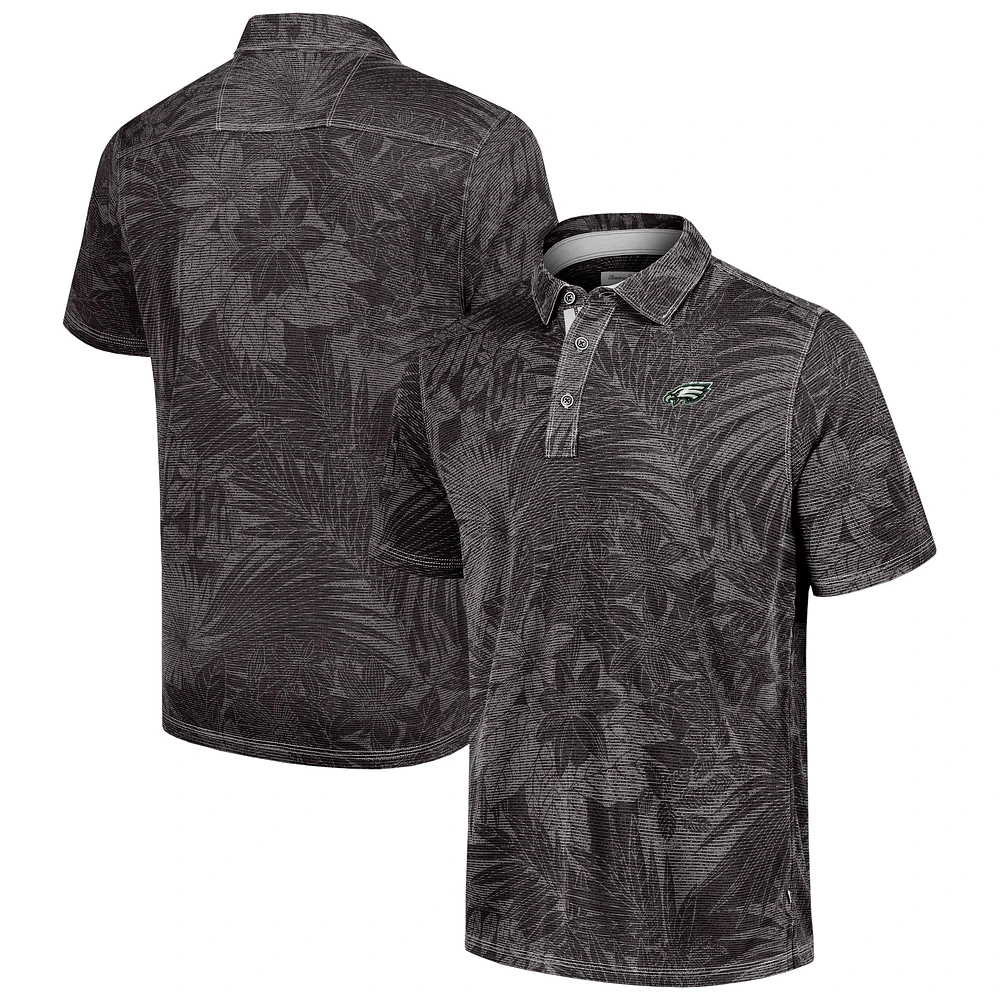 Men's Tommy Bahama Black Philadelphia Eagles Big & Tall Santiago Paradise Polo