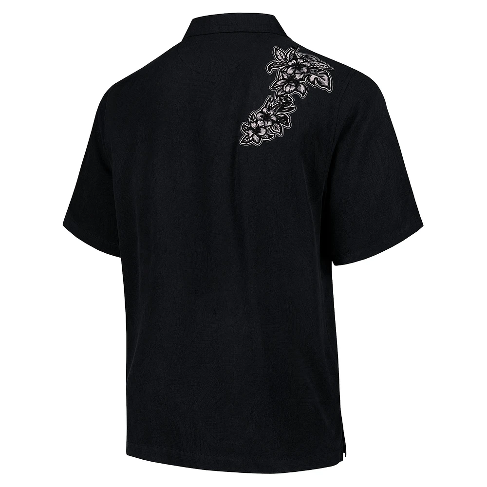 Chemise boutonnée Tommy Bahama noire pour hommes des Philadelphia Eagles Hibiscus Camp