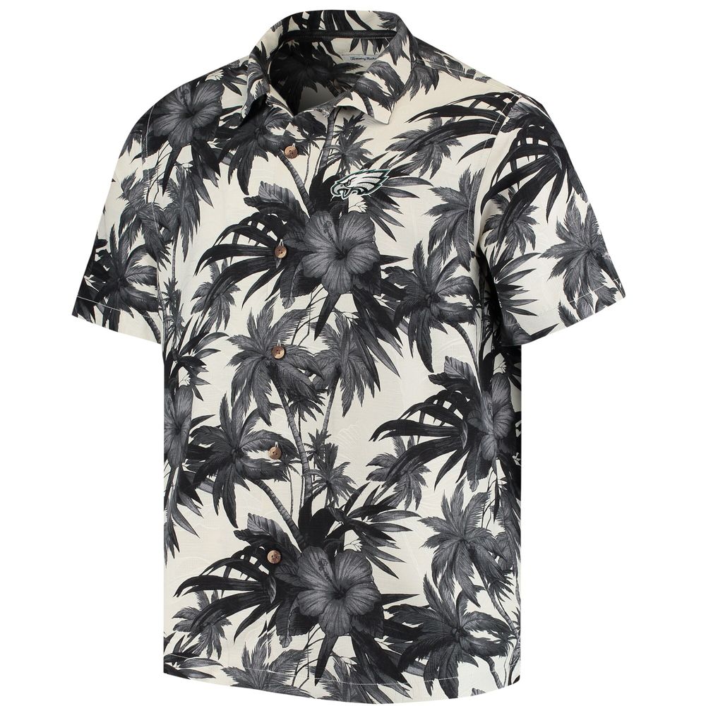 Tommy Bahama Men's Tommy Bahama Black Philadelphia Eagles Sport Harbor  Island Hibiscus Camp Button-Up Shirt