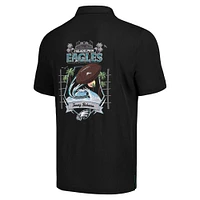 Chemise boutonnée Tommy Bahama noire pour hommes des Philadelphia Eagles Tidal Kickoff Camp