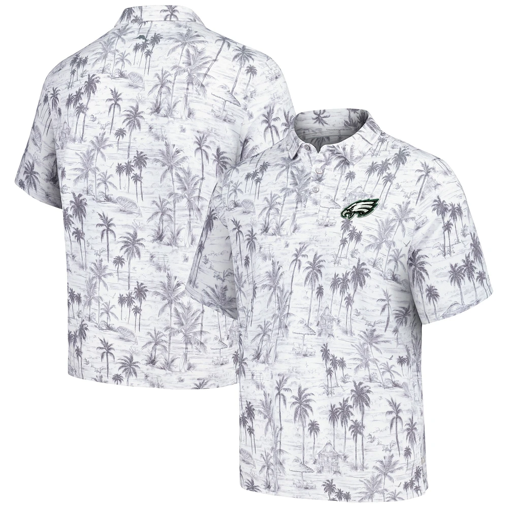 Polo gris Tommy Bahama pour hommes des Eagles de Philadelphie Cabana Shores IslandZone Tri-Blend