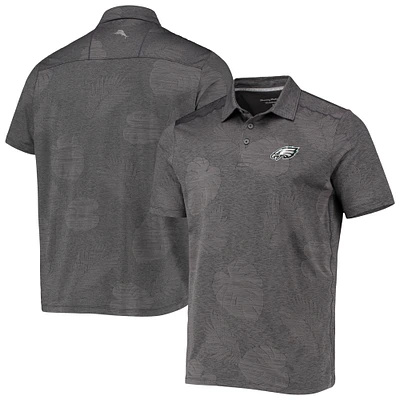 Polo Tommy Bahama gris Philadelphia Eagles Palm Coast Delray Frond Allover pour hommes IslandZone