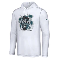 Men's Tommy Bahama White Philadelphia Eagles Graffiti Touchdown Pullover Hoodie