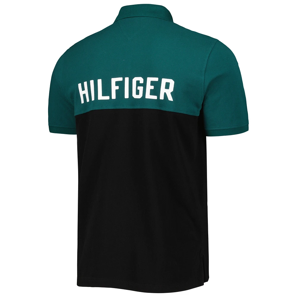 Men's Tommy Hilfiger Black/Midnight Green Philadelphia Eagles Color Block Polo