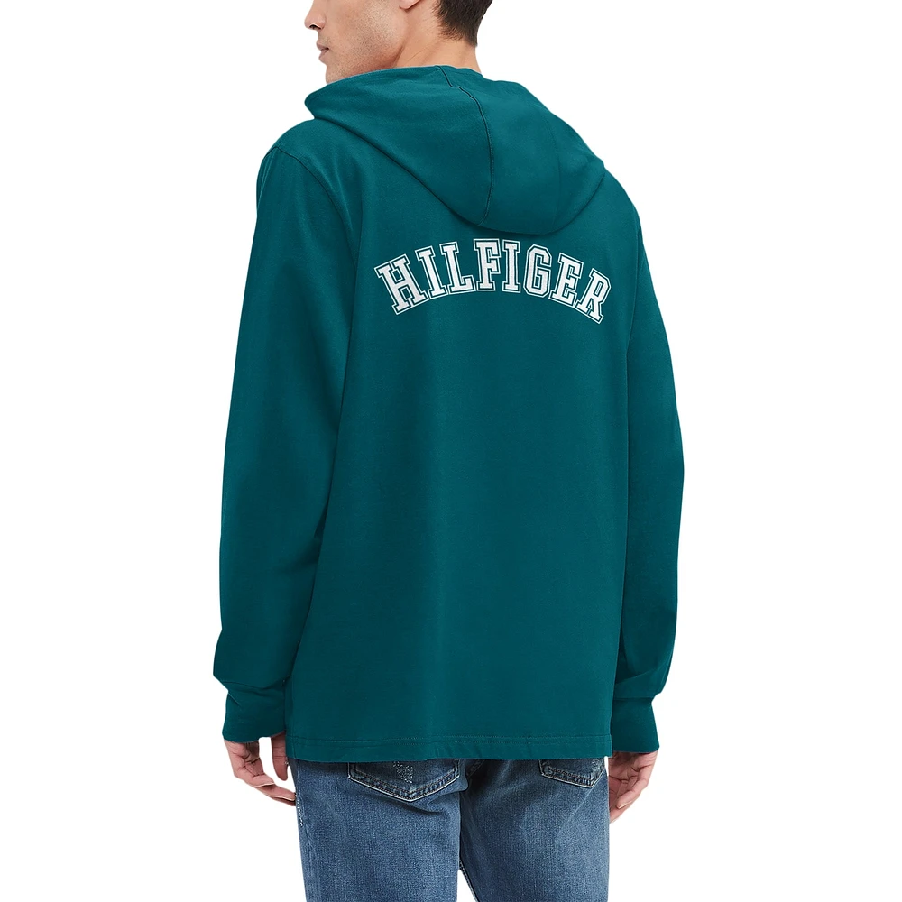 Men's Tommy Hilfiger  Black Philadelphia Eagles Morgan Long Sleeve Hoodie T-Shirt