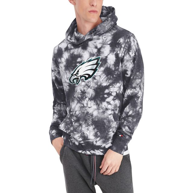 Tommy Hilfiger Black Philadelphia Eagles Stanley Tie-Dye pour hommes - Chandail à capuchon