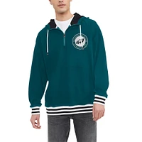 Sweat à capuche fermeture éclair quart de tour Aaron des Eagles Philadelphie Tommy Hilfiger vert nuit pour hommes