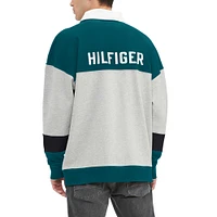 Polo surdimensionné à manches longues de rugby Tommy Hilfiger pour hommes, vert nuit, Philadelphia Eagles Connor