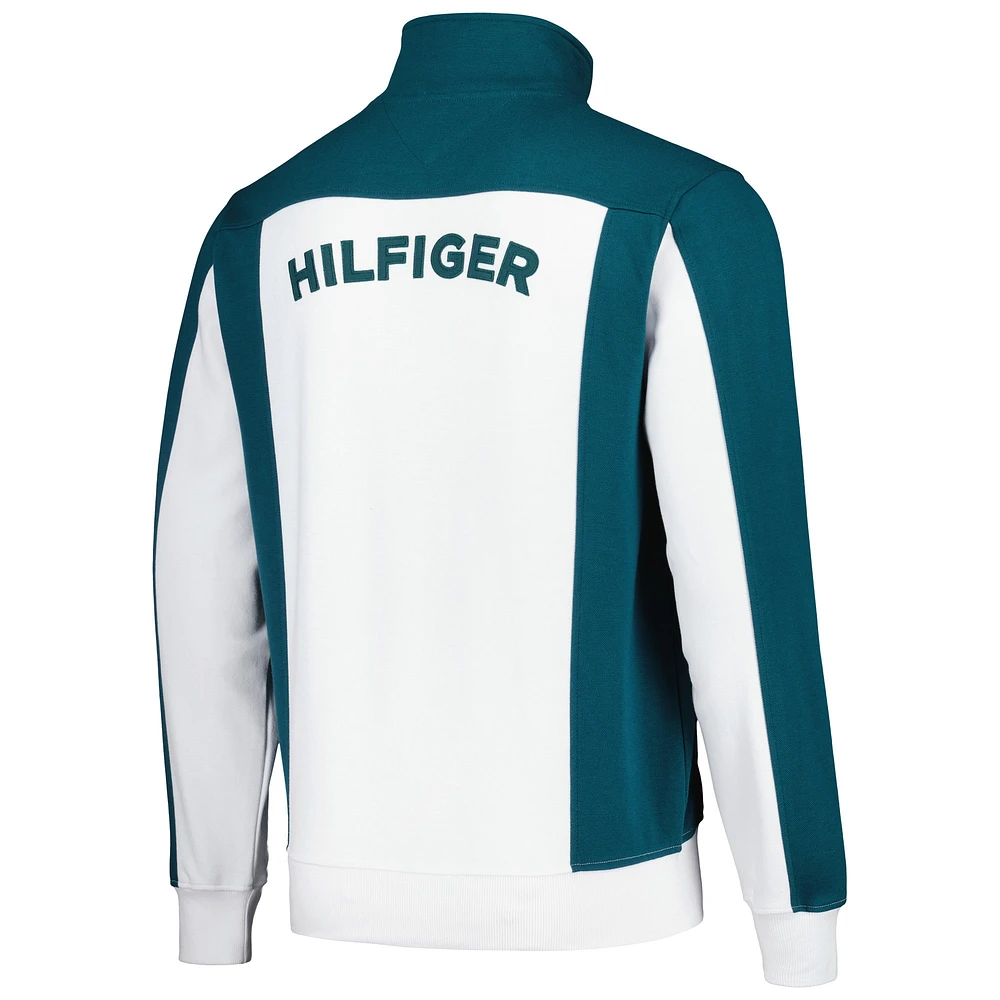 Men's Tommy Hilfiger White/Midnight Green Philadelphia Eagles Nolan Full-Zip Track Jacket