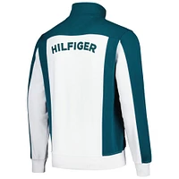 Veste de survêtement entièrement zippée Tommy Hilfiger pour hommes blanc/vert minuit Philadelphia Eagles Nolan