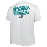 T-shirt blanc pour homme de la collection Hometown Big & Tall des Philadelphia Eagles