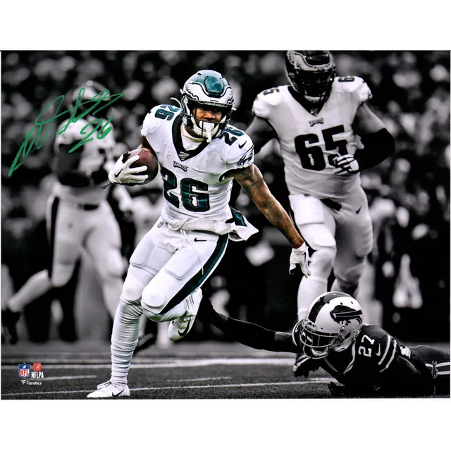 Miles Sanders Philadelphia Eagles Unsigned Celebrating A Touchdown in The Rain Photograph