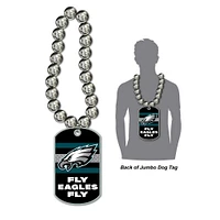 Collier avec plaque d'identité géante MOJO des Eagles de Philadelphie