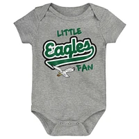 Body gris chiné pour nouveau-né et bébé Philadelphia Eagles Retro Little Baller