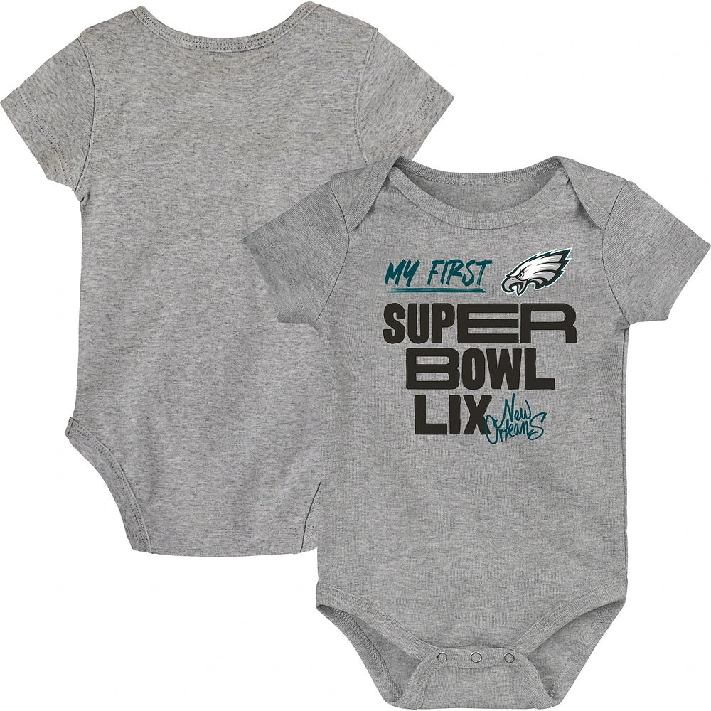 Newborn & Infant Heather Gray Philadelphia Eagles Super Bowl LIX My First Bodysuit