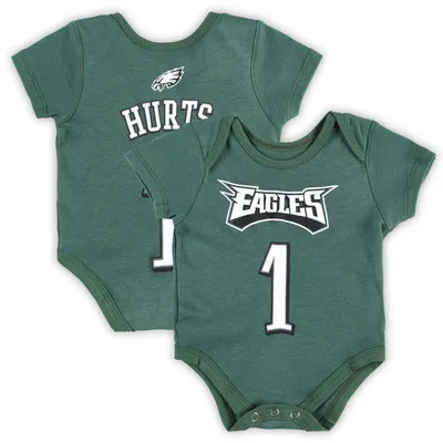 NFL 3-Pack Baby Girls Philadelphia Eagles Short Sleeve Bodysuits - 0-3mo