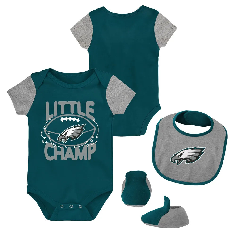 NFL Philadelphia Eagles Baby Boys Short Sleeve Bodysuit Set, 3-Pack