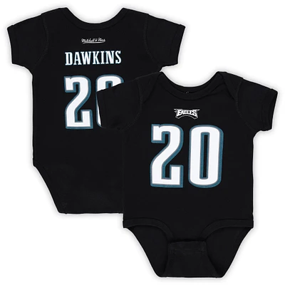 Nouveau-né et bébé Mitchell & Ness Brian Dawkins Noir Philadelphia Eagles Retro Name Number Body