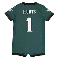 Maillot Nike Jalen Hurts pour nouveau-né et nourrisson, vert minuit, barboteuse de jeu des Eagles Philadelphie