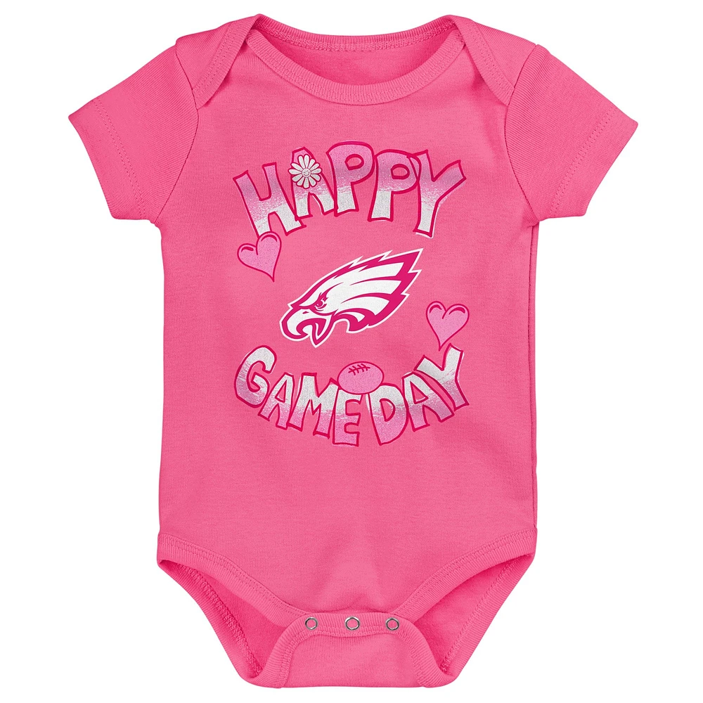 Newborn Pink Philadelphia Eagles Happy Gameday Bodysuit