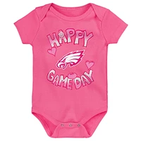 Body rose pour nouveau-né avec inscription « Happy Gameday » des Philadelphia Eagles