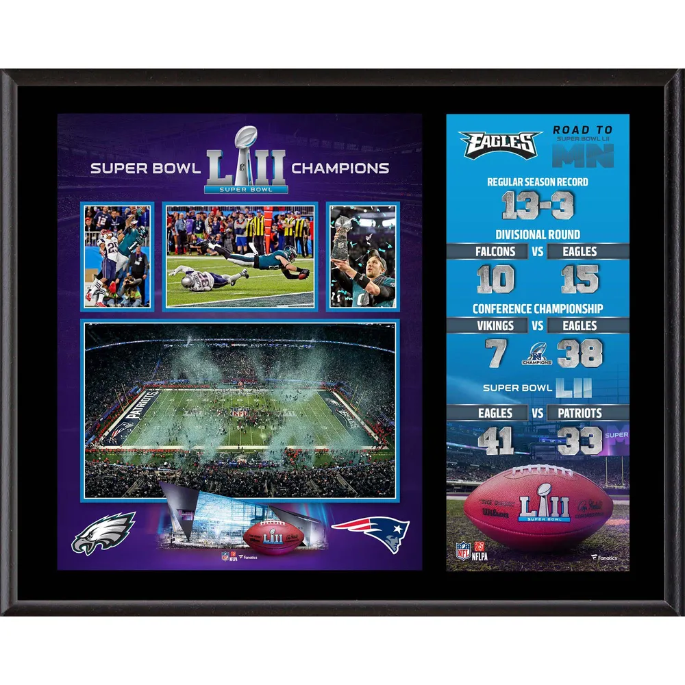 Fanatics Authentic Philadelphia Eagles Super Bowl LII Champions Black Framed Jersey Logo Display Case