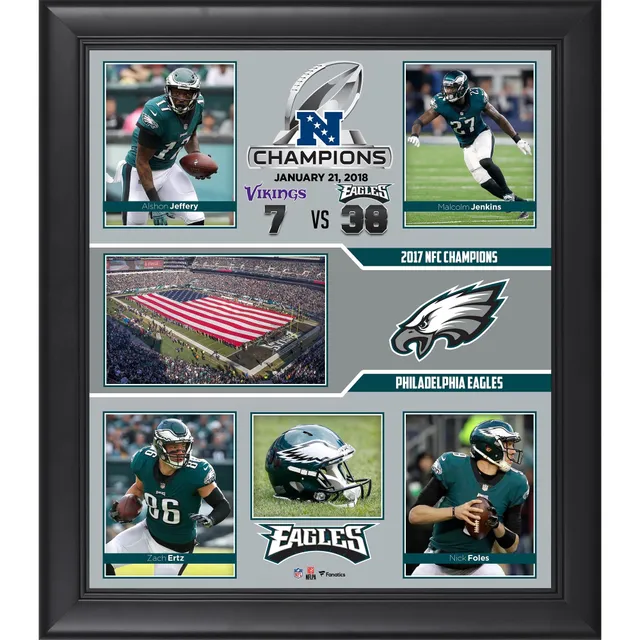 Lids Philadelphia Eagles Fanatics Authentic 2017 NFC Champions Framed 20 x  24 with a Piece of Game-Used Football - Limited Edition of 250